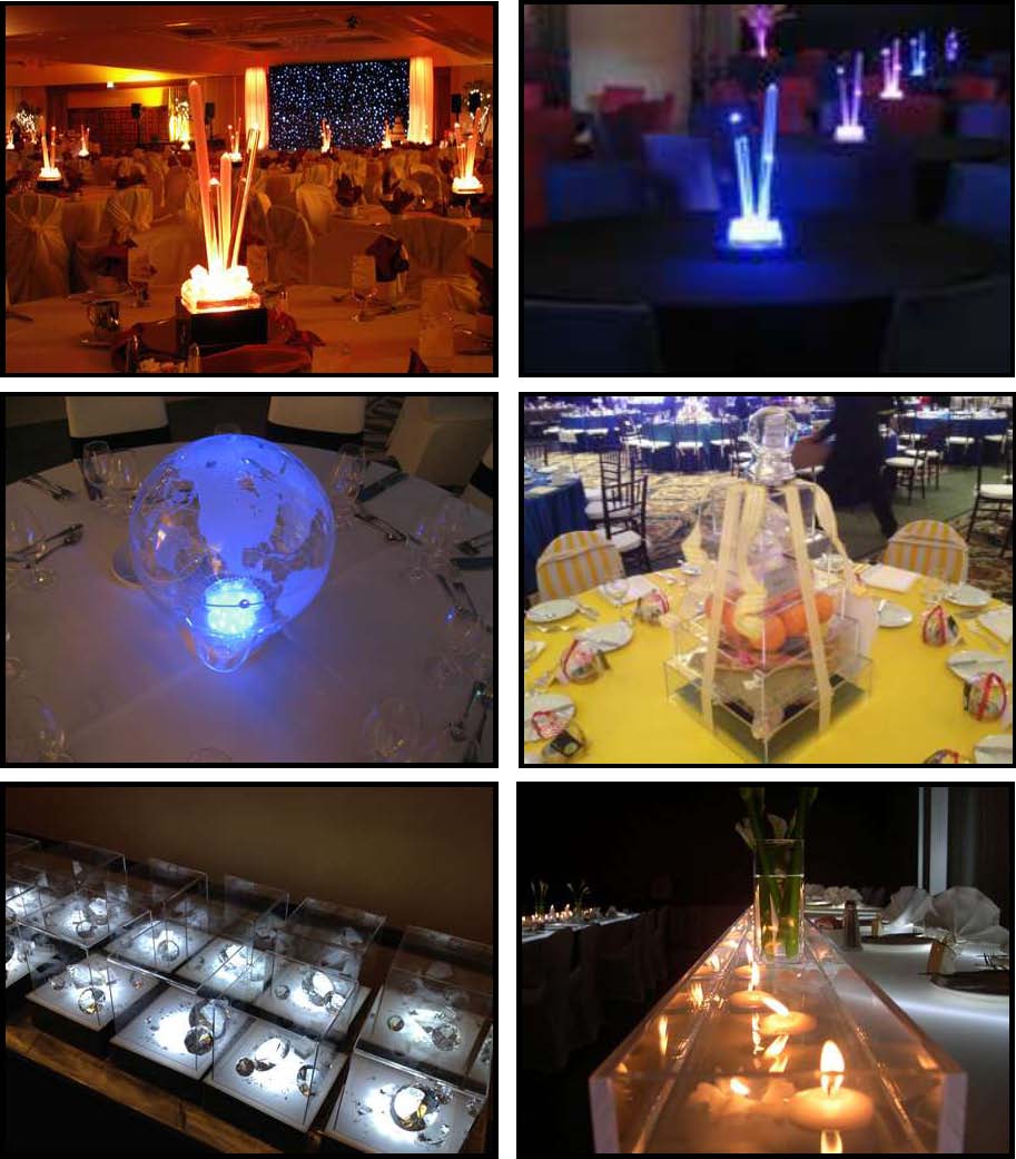 acrylic illuminated centerpieces